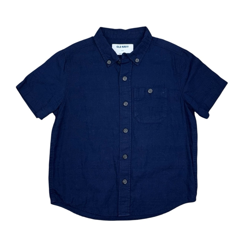 Old Navy Button Down Dress Shirt XS (5) Navy Blue